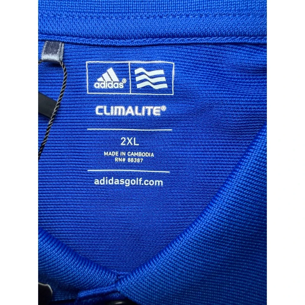 Adidas Climalite Golf Polo Shirts Mens 2XL Black Blue Short Sleeve NWT